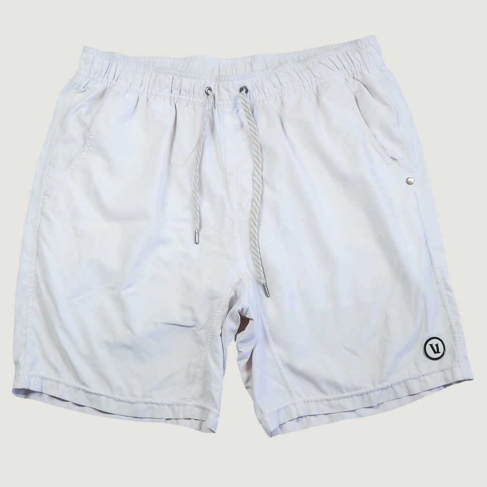 Vuori Kore Shorts Performance Men Large White Elastic Waist Drawstring Lined 7"
